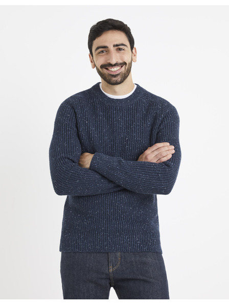 Celio Temno moder moški pulover Celio