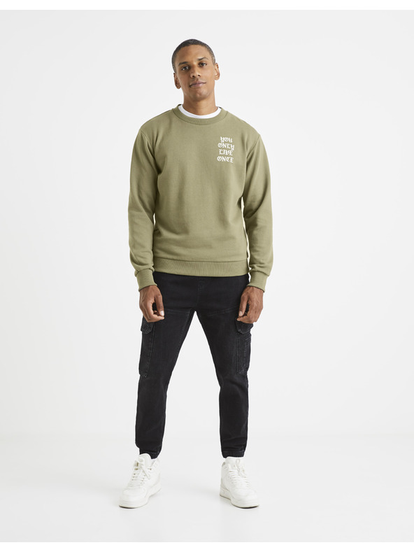 Celio Svetlo zelena moška majica z napisom Celio na hrbtu