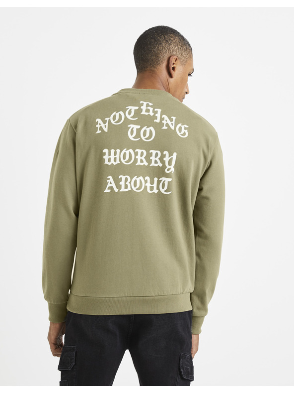 Celio Svetlo zelena moška majica z napisom Celio na hrbtu