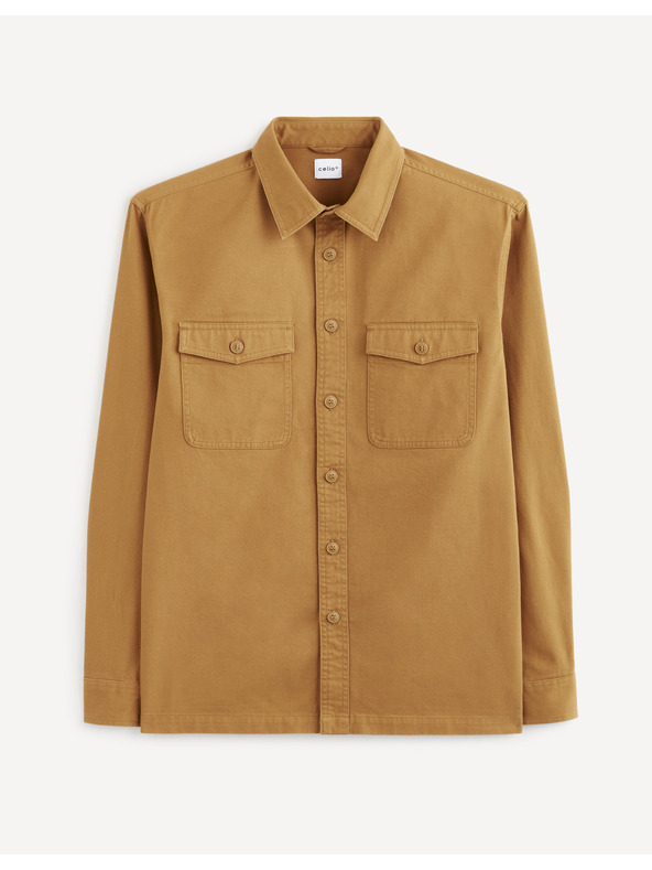 Celio Gorčična moška srajca z žepi Celio