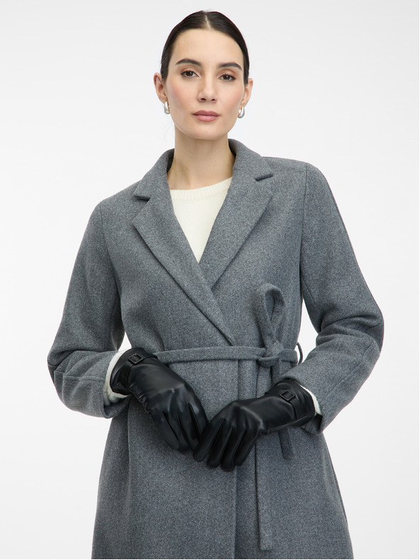 Orsay Črne ženske usnjene rokavice ORSAY