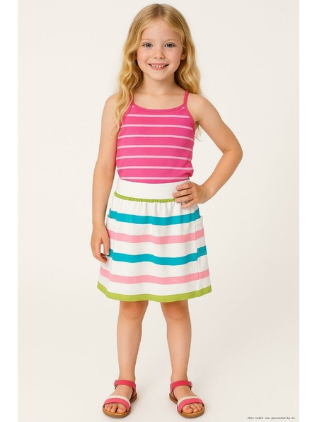 NAX Temno roza dekliška črtasta majica NAX Burgo