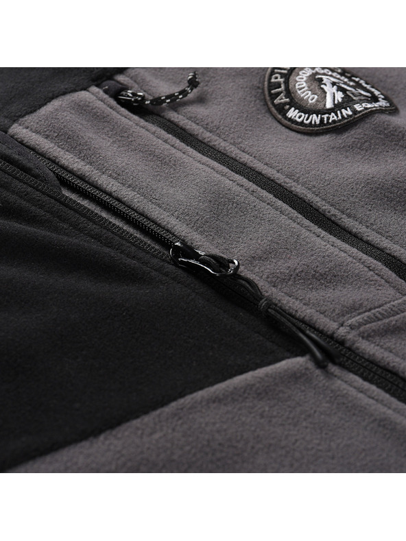 ALPINE PRO Črna moška jopa s kapuco iz flisa ALPINE PRO GRES