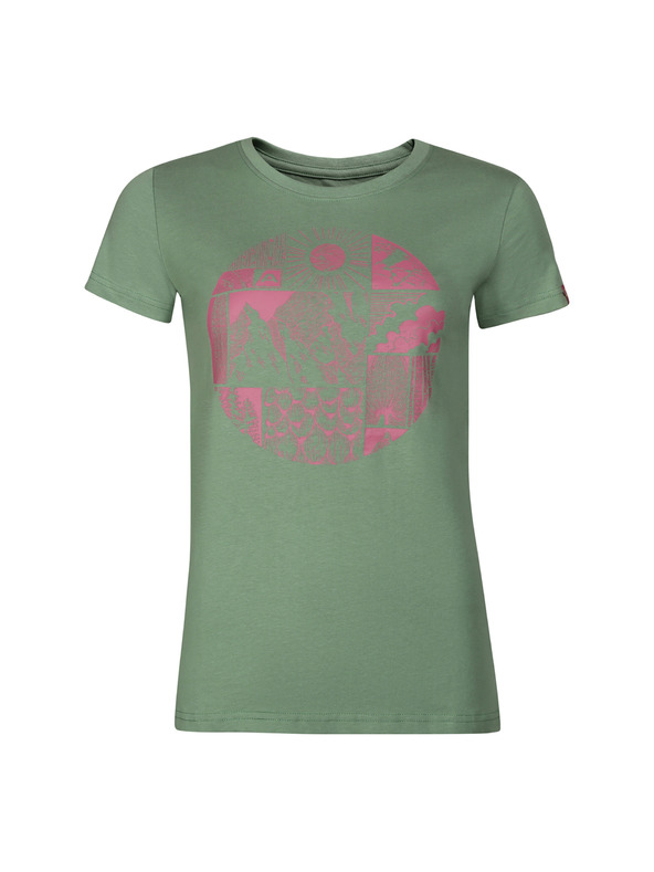 ALPINE PRO Zelena ženska majica s potiskom ALPINE PRO ECCA