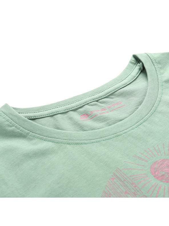 ALPINE PRO Zelena ženska majica s potiskom ALPINE PRO ECCA