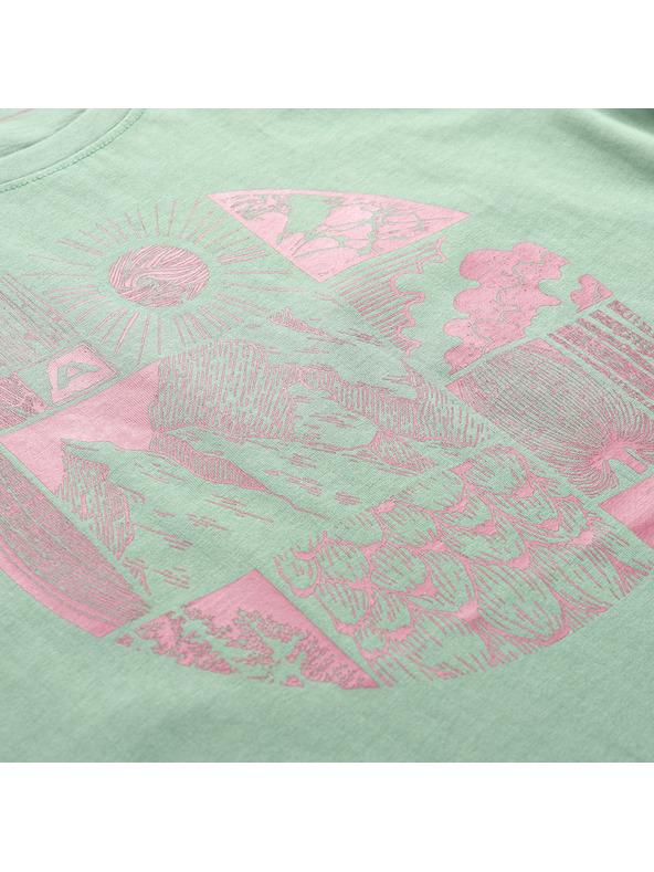 ALPINE PRO Zelena ženska majica s potiskom ALPINE PRO ECCA