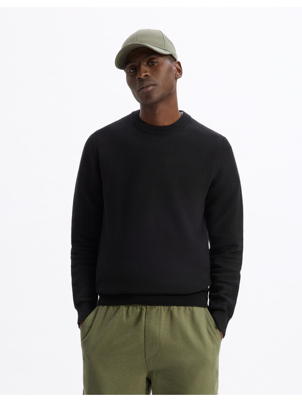 Celio Črn moški pulover Celio Bepic