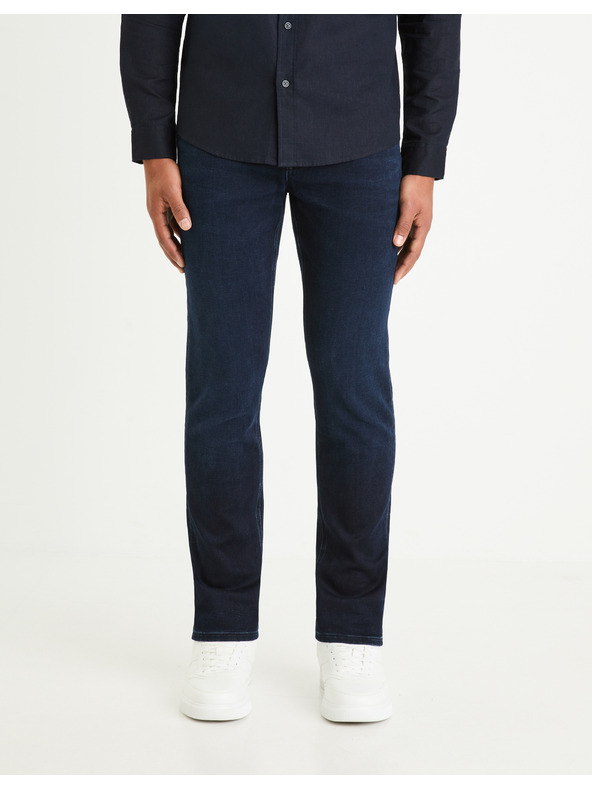 Celio Temno modre moške kavbojke Celio C15 ravnega kroja