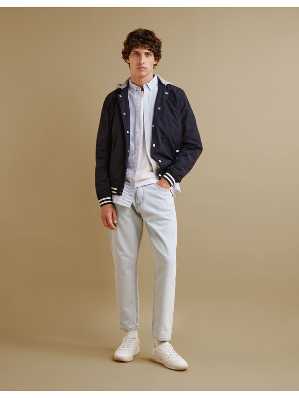 Celio Svetlomodra moška črtasta majica rednega kroja Celio Caoxfordy