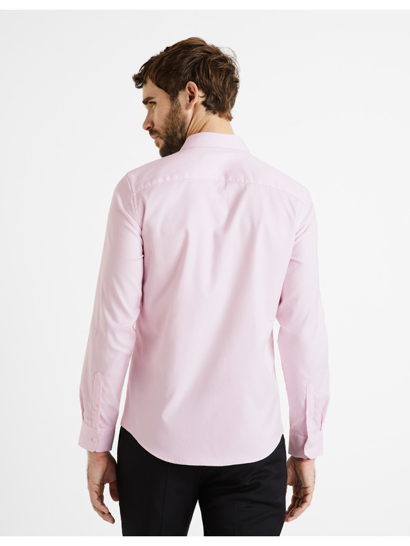 Celio Svetlo roza moška srajca ozkega kroja Celio Narox