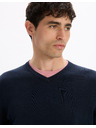 Celio Temno moder moški osnovni pulover Celio Decotonv