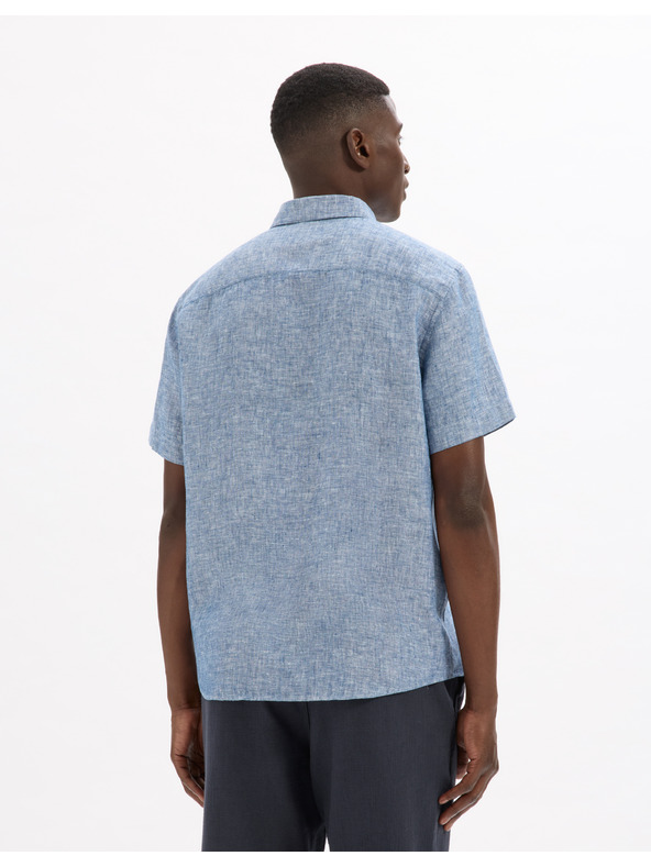 Celio Modra moška platnena majica Celio Damralin