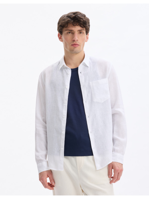 Celio Bela moška lanena srajca Celio Daflix