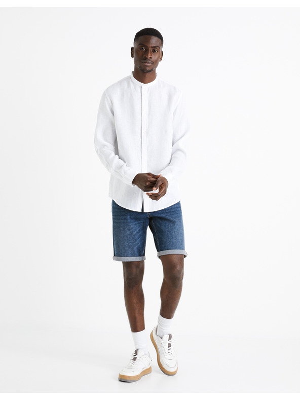 Celio Bela moška lanena srajca Celio Damaolin