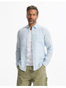 Celio Svetlo modra moška lanena srajca Celio Daflix