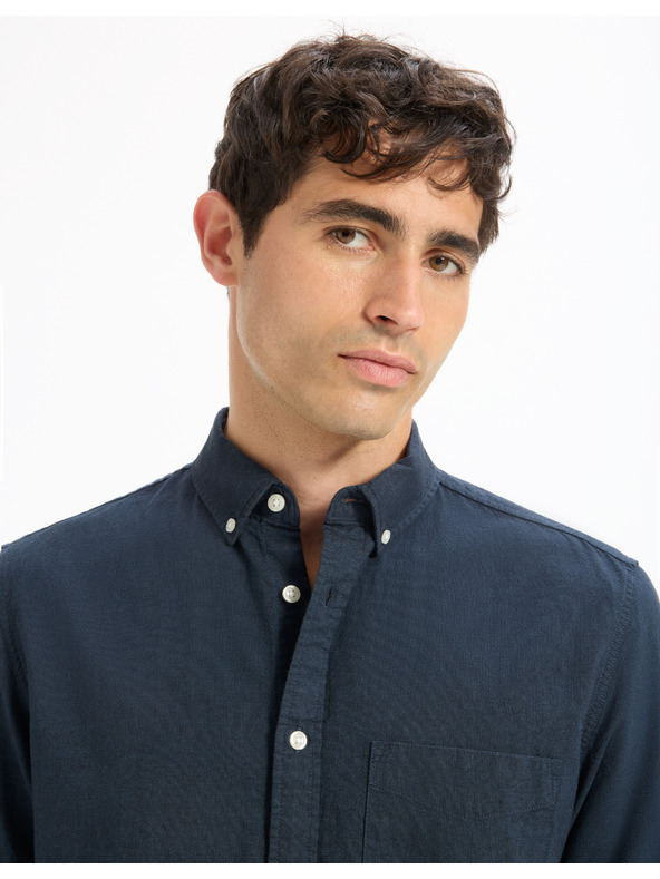 Celio Temno modra moška srajca Celio Daxford