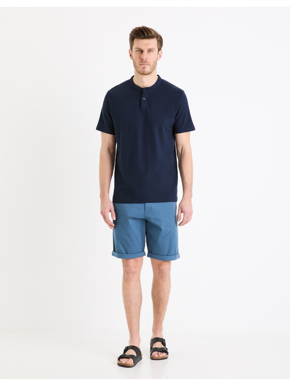 Celio Temno modra moška osnovna polo majica Celio Gesohel