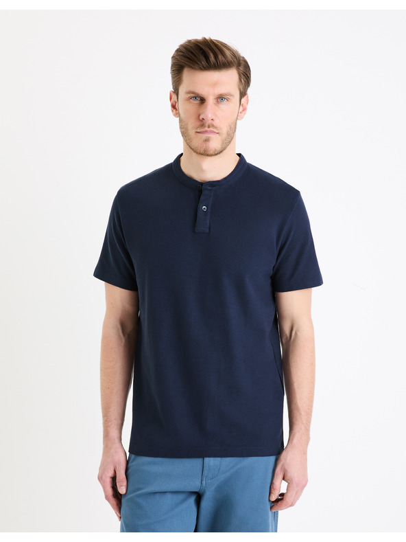 Celio Temno modra moška osnovna polo majica Celio Gesohel