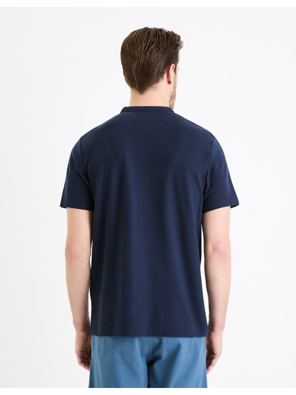 Celio Temno modra moška osnovna polo majica Celio Gesohel