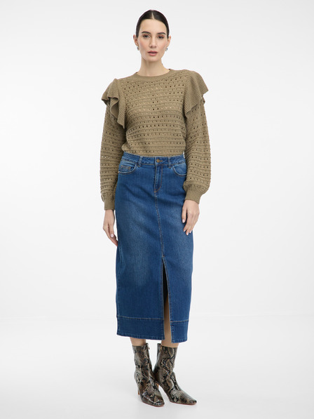 Orsay Temno modro žensko maksi krilo iz denima ORSAY