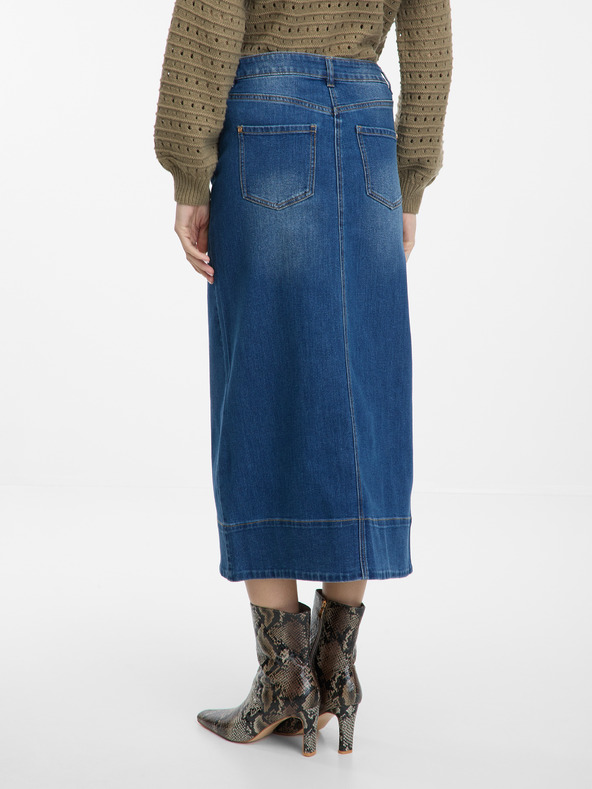 Orsay Temno modro žensko maksi krilo iz denima ORSAY