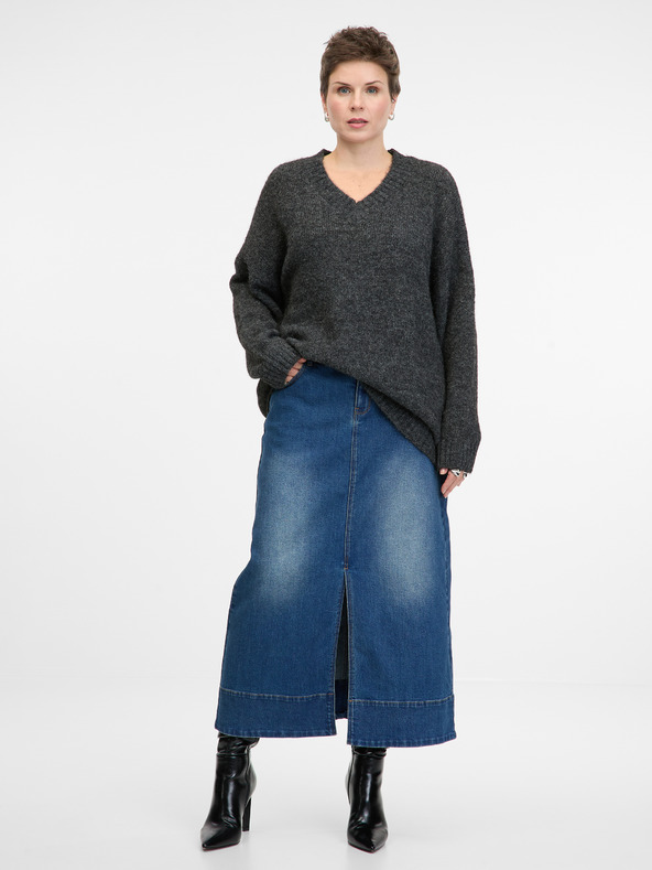 Orsay Temno modro žensko maksi krilo iz denima ORSAY