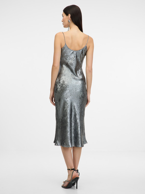 Orsay Srebrna ženska obleka z naramnicami ORSAY