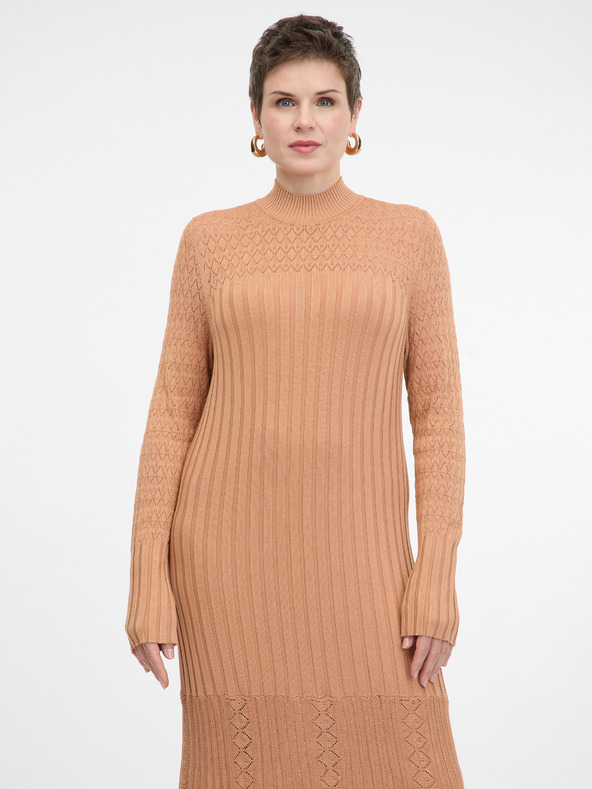 Orsay Svetlo rjava ženska maxi obleka ORSAY