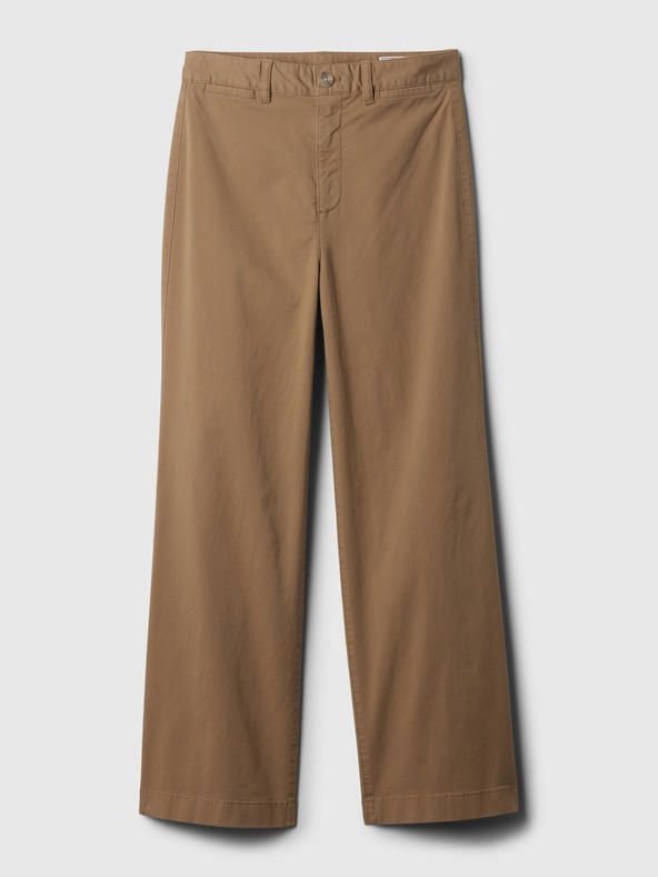 GAP Khaki hlače High Stride wide-leg gleženjske GAP