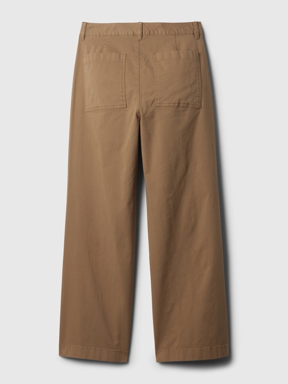 GAP Khaki hlače High Stride wide-leg gleženjske GAP