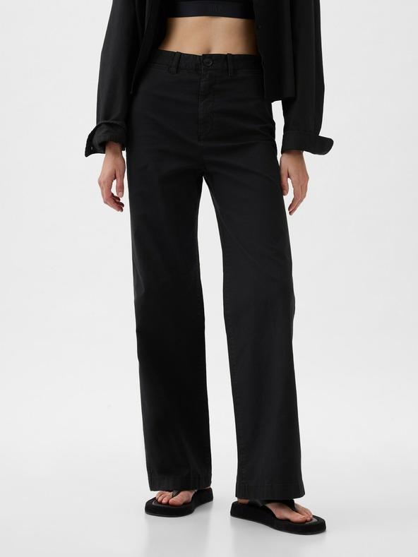 GAP Khaki hlače High Stride wide-leg gleženjske GAP