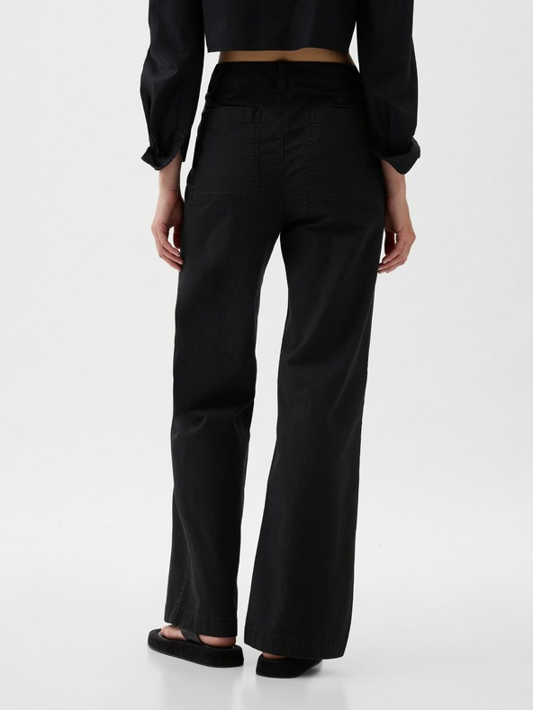 GAP Khaki hlače High Stride wide-leg gleženjske GAP