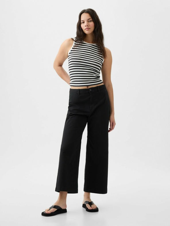 GAP Khaki hlače High Stride wide-leg gleženjske GAP