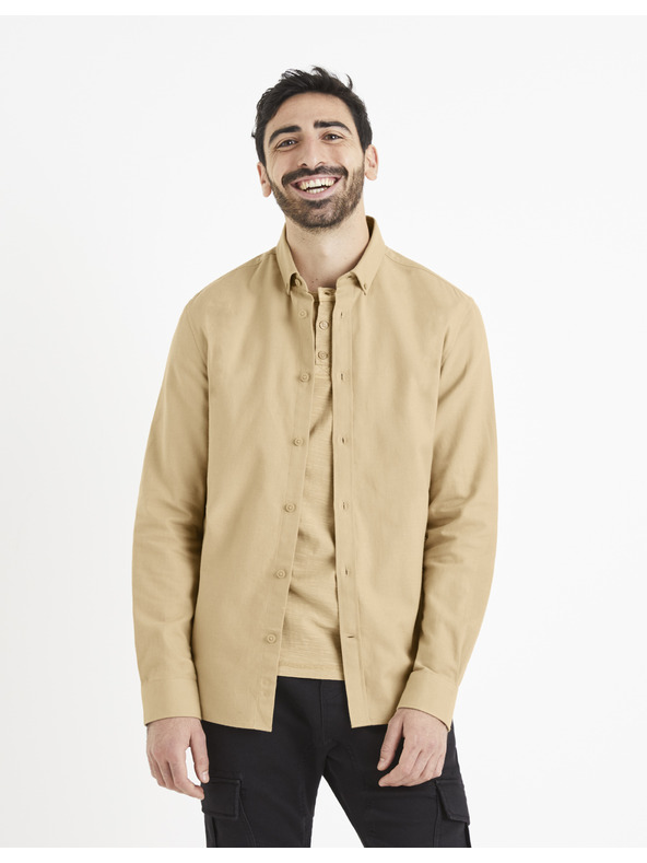 Celio bež majica Celio Waffle