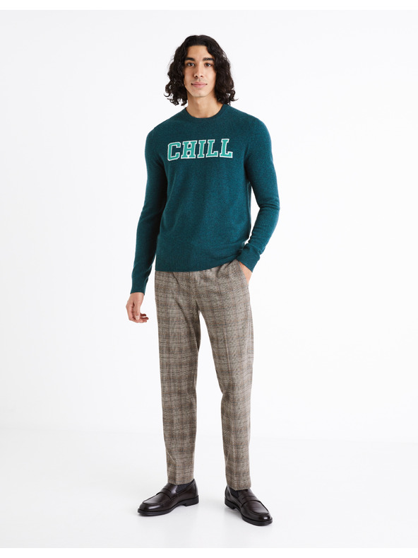 Celio Petrolejka Moški pulover iz merino volne Celio Cenormal