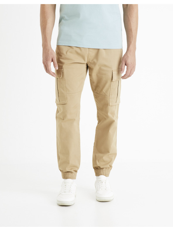 Celio Bež moške tovorne hlače Celio Docar