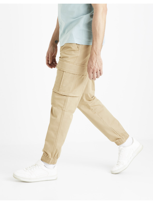 Celio Bež moške tovorne hlače Celio Docar