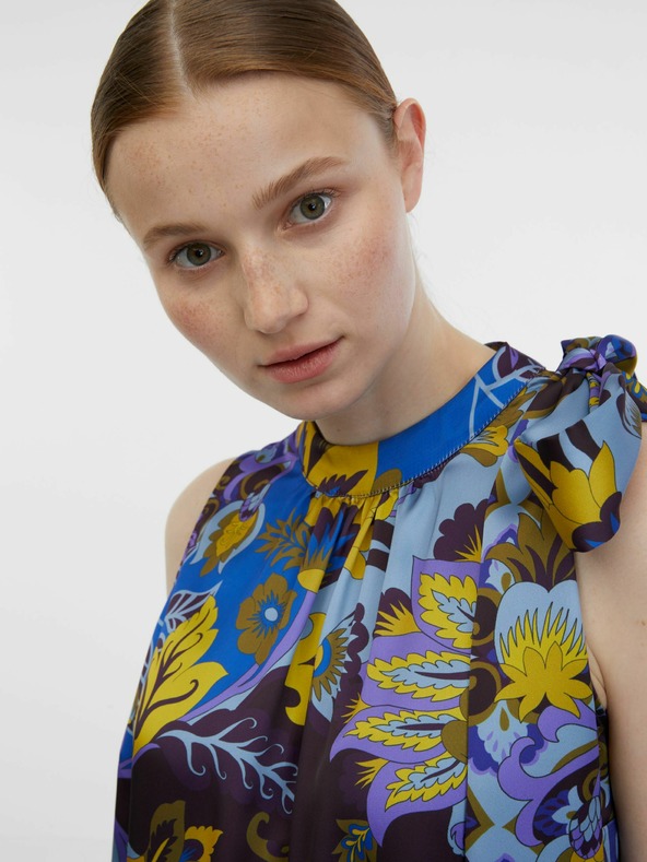 Orsay Modra ženska vzorčasta satenasta bluza ORSAY