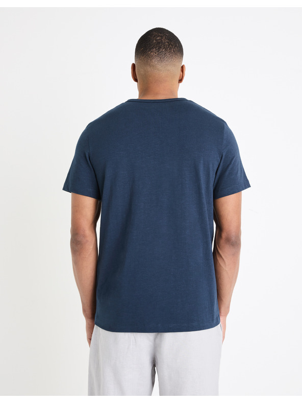 Celio Temno modra moška osnovna majica Celio Genperle