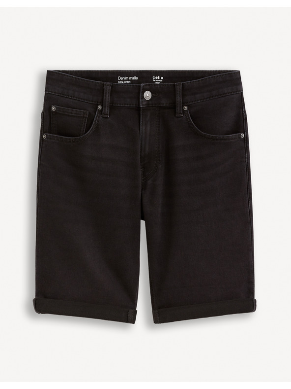 Celio Črne moške kratke hlače iz džinsa Celio Boknitbm