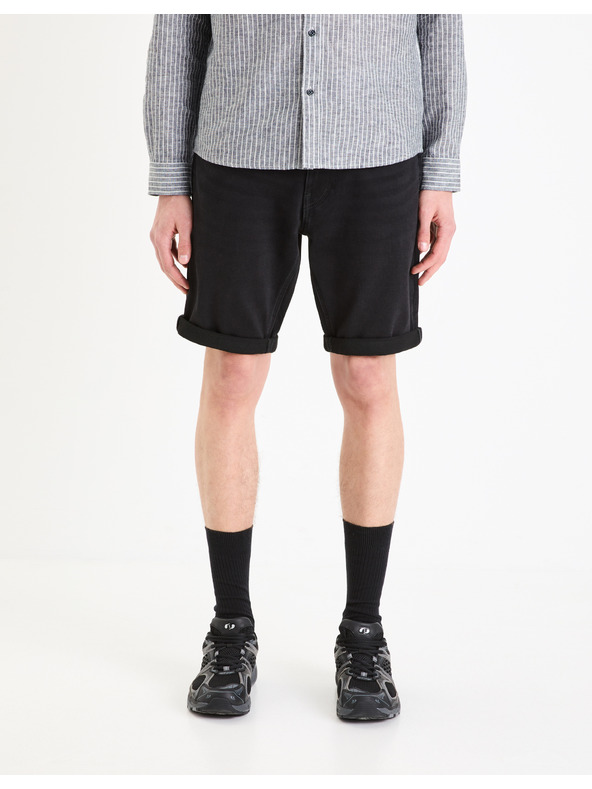 Celio Črne moške kratke hlače iz džinsa Celio Boknitbm