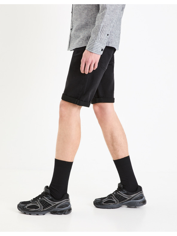Celio Črne moške kratke hlače iz džinsa Celio Boknitbm