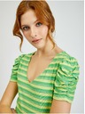 Orsay Rumeno-zelena ženska črtasta majica ORSAY