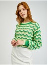 Orsay Rumeno-zelen ženski črtast pulover ORSAY