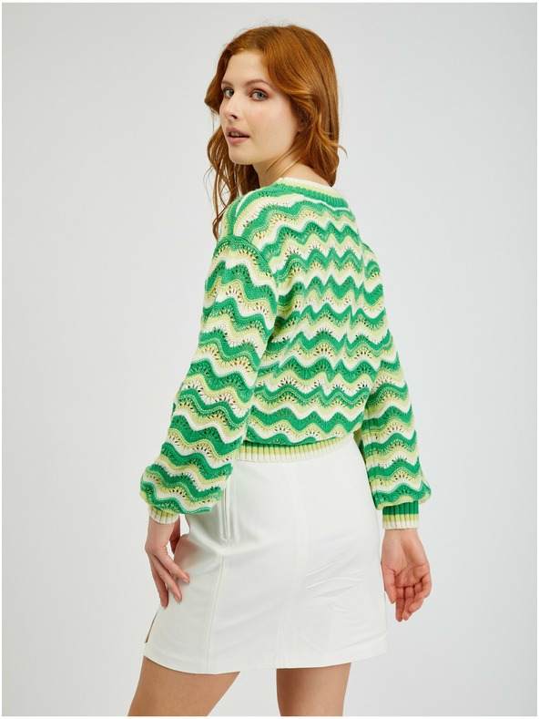 Orsay Rumeno-zelen ženski črtast pulover ORSAY