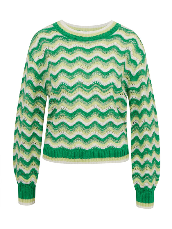 Orsay Rumeno-zelen ženski črtast pulover ORSAY