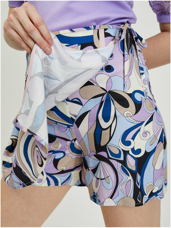Orsay Modro-vijoličasto žensko vzorčasto ovito krilo/kratke hlače ORSAY