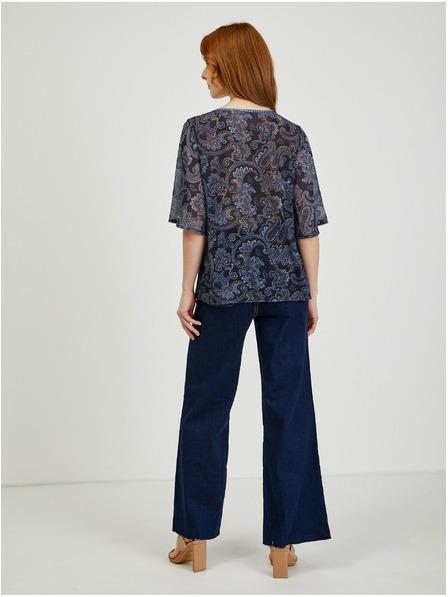 Orsay Temno modra ženska vzorčasta bluza ORSAY