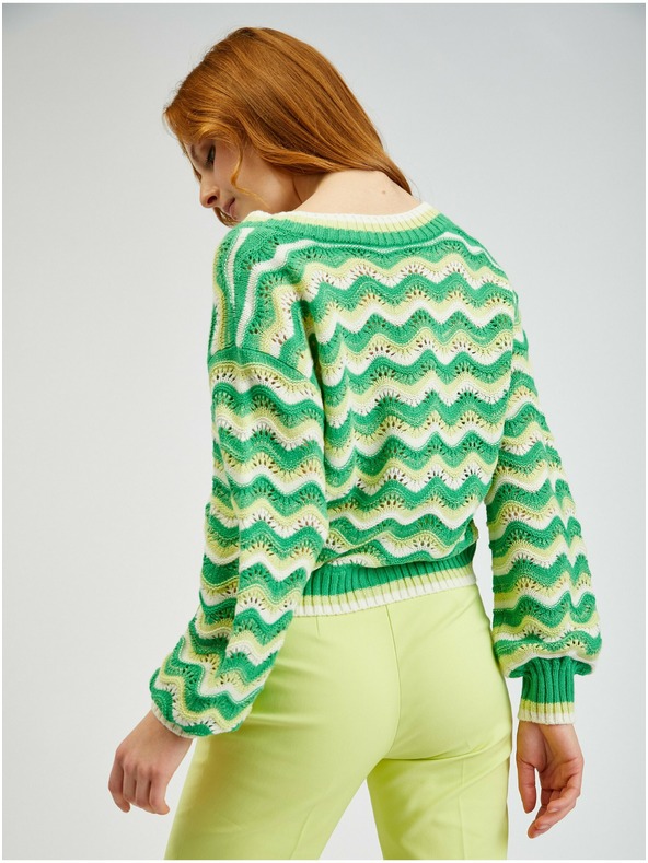 Orsay Zelen ženski črtast kardigan ORSAY