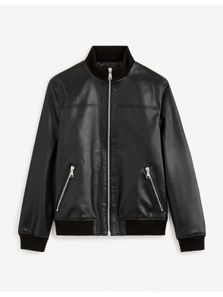 Celio Črna moška usnjena jakna Celio Gumati